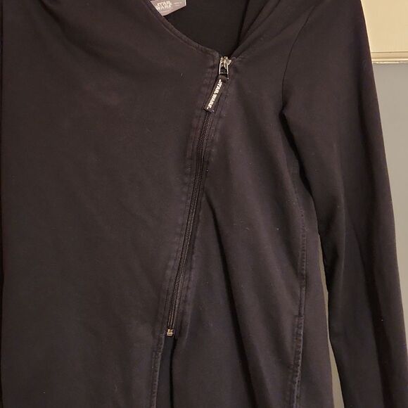 Star Wars Women's Black Zip-Up Hoodie w/ Words on Hood Size M - Picture 4 of 11